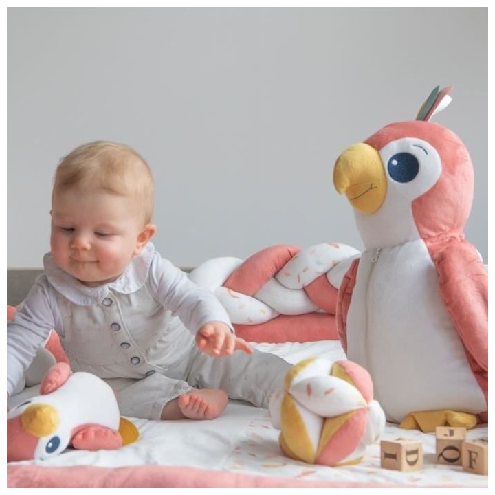 Couverture double face petites plumes - Multicolore - 75 x 100 cm