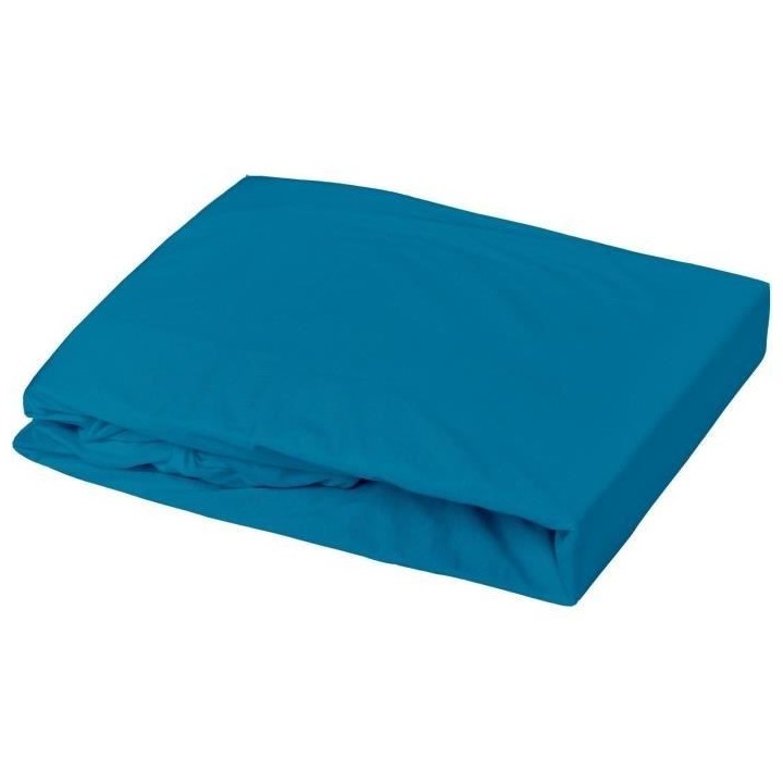 DOMIVA Drap housse + Alese Uni - 100% Coton - oeko-Tex - Blanc/Canard
