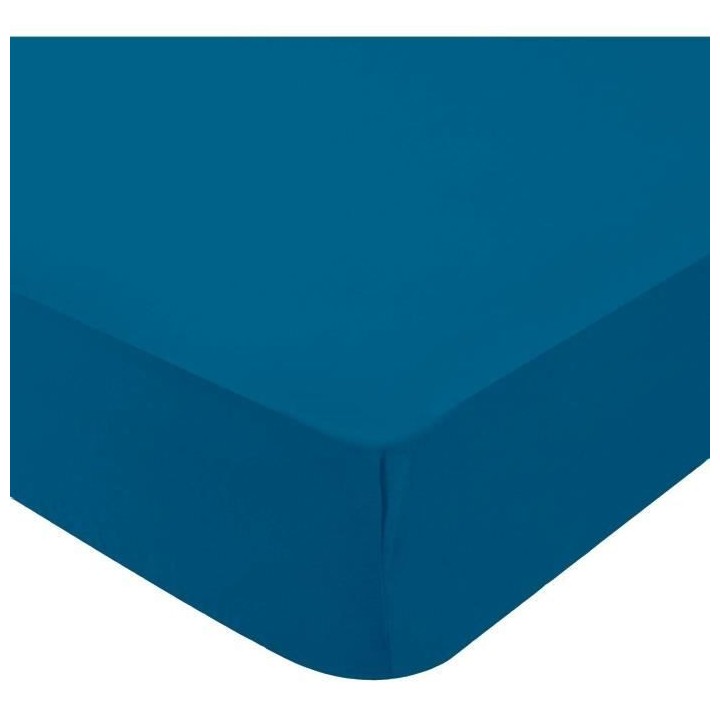 DOMIVA Drap housse + Alese Uni - 100% Coton - oeko-Tex - Blanc/Canard