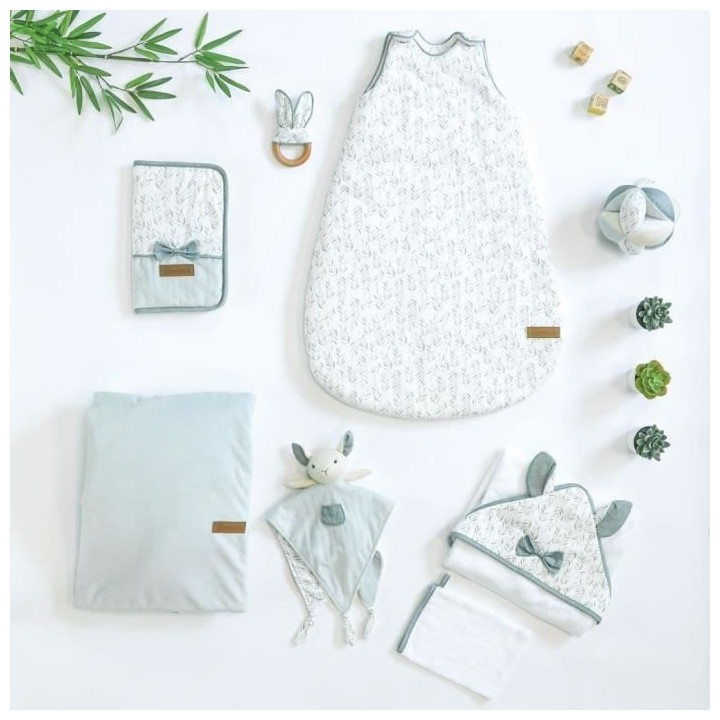 Gigoteuse imprimée esprit nature - blanc / vert - 6-36 mois