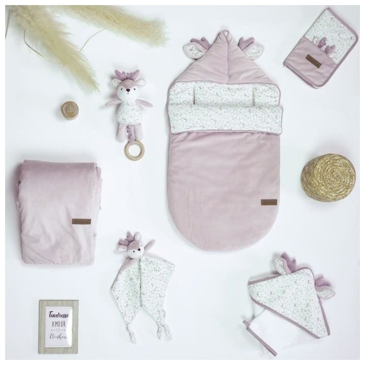 Matelas a langer + Housse avec 1 éponge imperméable - DOMIVA - LILAS