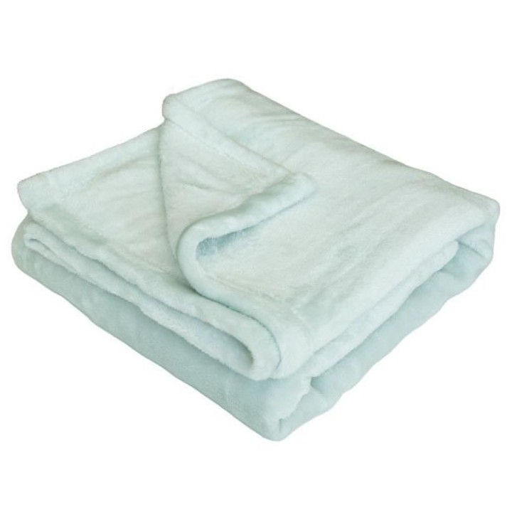 Couverture Microdoux 75x100 cm - Domiva - Sauge - Bébé - Polyester
