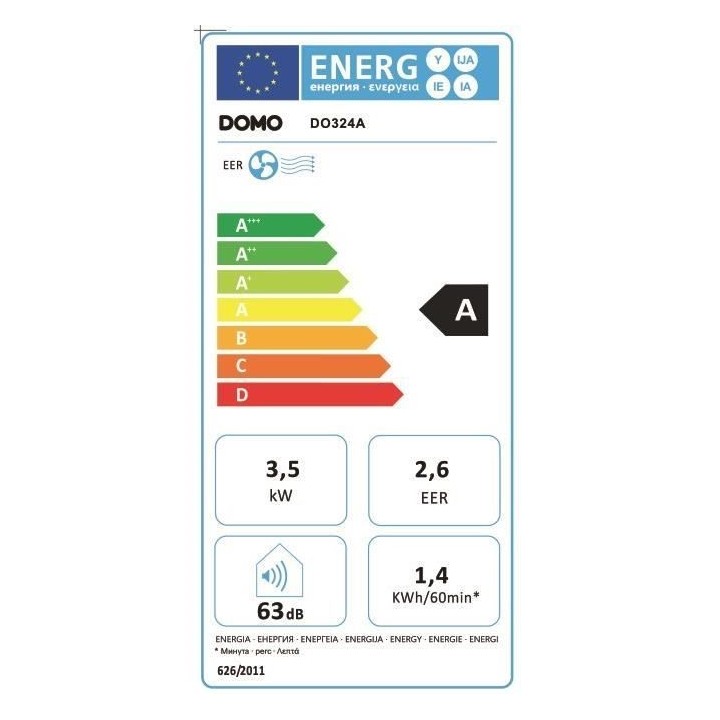 DOMO Climatiseur mobile pour pieces jusqu'a 40m² - 12000 BTU 1350 W