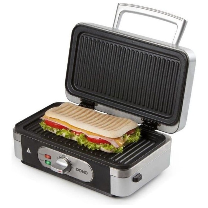 Gaufrier multifonction DOMO DO9136C - Inox - 1000W - 3 jeux de plaques