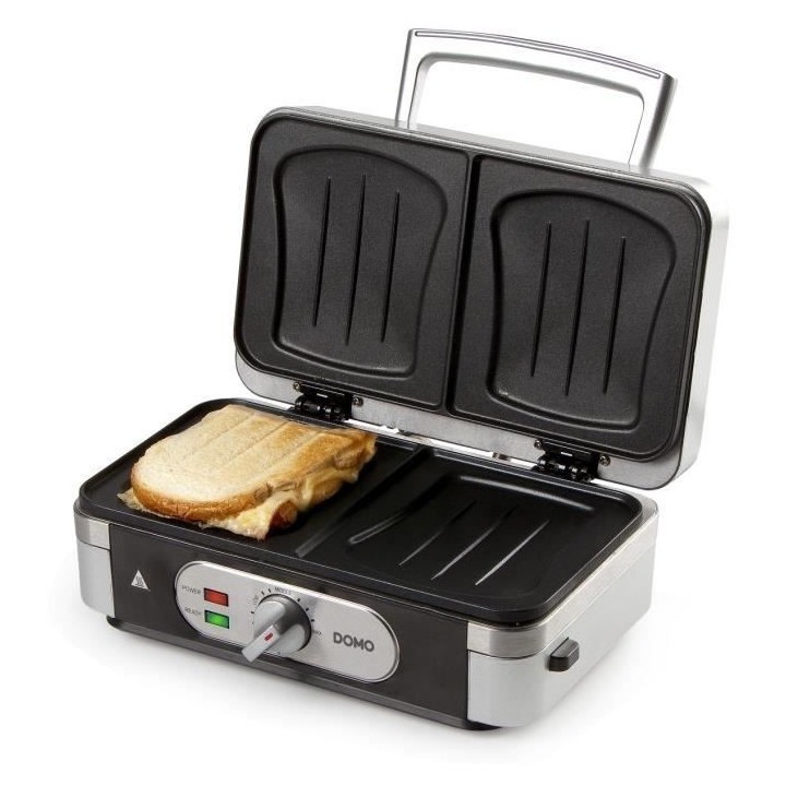 Gaufrier multifonction DOMO DO9136C - Inox - 1000W - 3 jeux de plaques