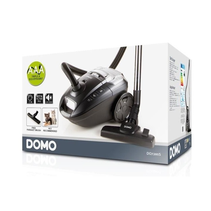 DOMO DO7285S Aspirateur traîneau avec sac - 700W - 69 dB - A - Gris