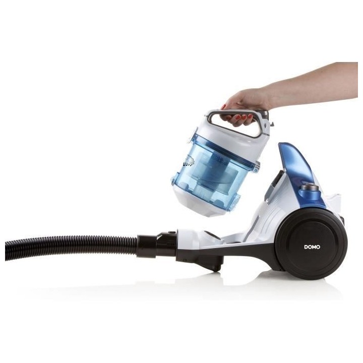 DOMO DO7286S Aspirateur sans sac - 1,5 L - 700 W - Blanc et bleu