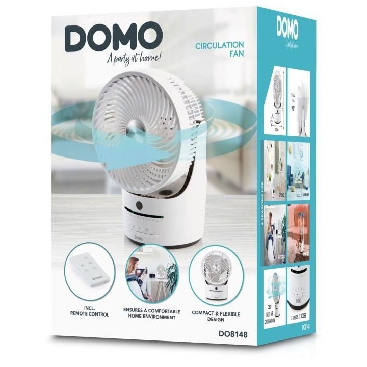 Ventilateur de table - DOMO - DO8148 - 45 W - Blanc - 3 vitesses - Osc