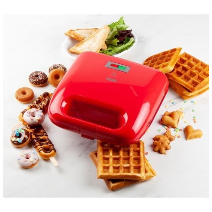 DOMO - DO9242W - Appareil a croque monsieur - 5 en 1 - 5 jeux de plaqu