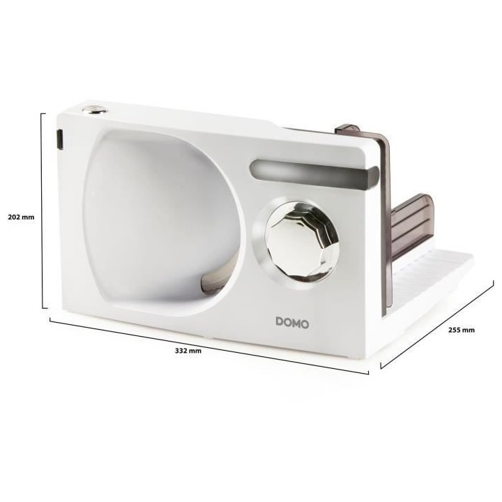 Trancheuse - DOMO - diametre 17cm - Réglage coupe 1 a 15 mm - 120W