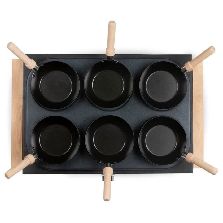 Wok et plaque de cuisson a crepes DOMO - 2 en 1 - 6 poëlons - 1000 W