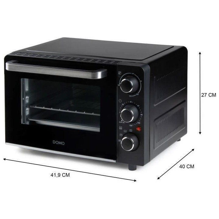 Mini four électrique DOMO DO807GO - 20 L - noir - chaleur haut et bas