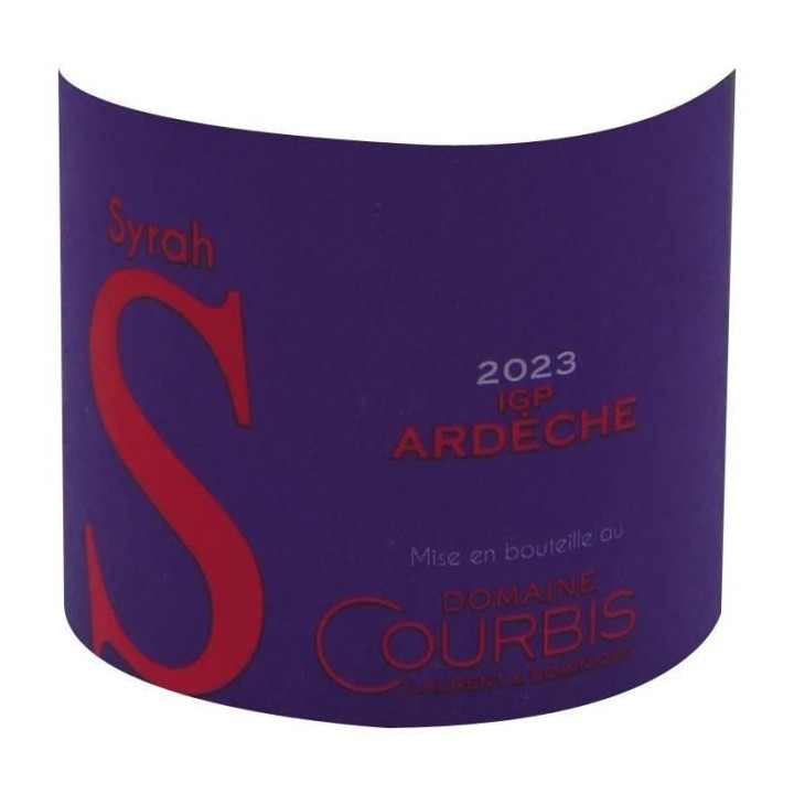 Domaine Courbis 2023 Ardeche Syrah - Vin rouge de la Vallée du Rhône