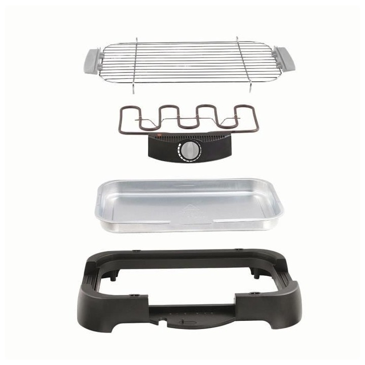Barbecue électrique de table DOMOCLIP DOC153 - Noir - 2000W - Surface