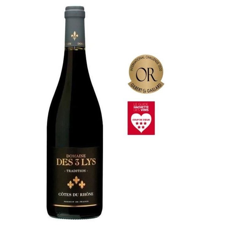 Domaine des 3 Lys Tradition 2021/2022 Côtes du Rhône - Vin rouge de