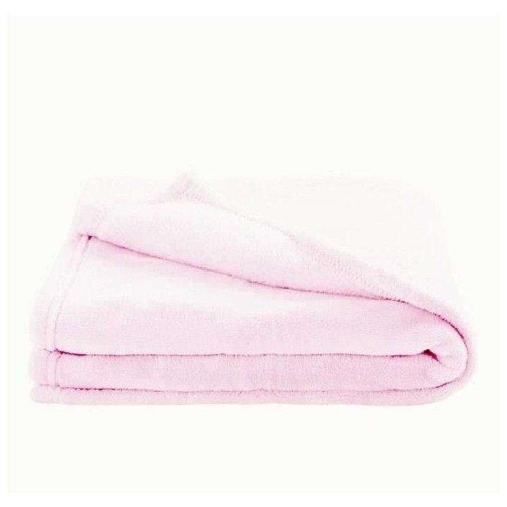 Couverture enfant en microfibre - Rose - 100 x 150 cm