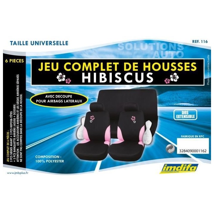 IMDIFA Jeu de Housses Sieges Auto Hibiscus