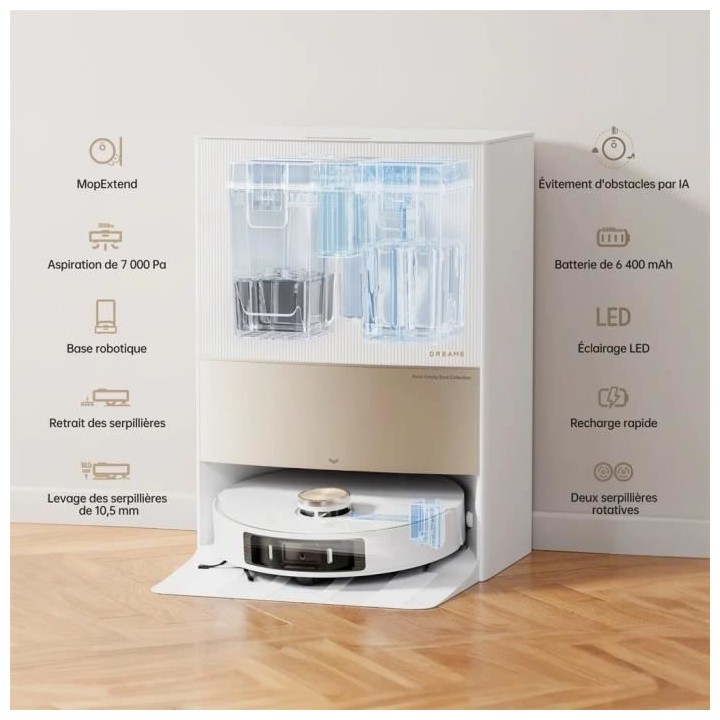 Aspirateur Robot Laveur DREAME L20 Ultra - Station de vidange - Autnom