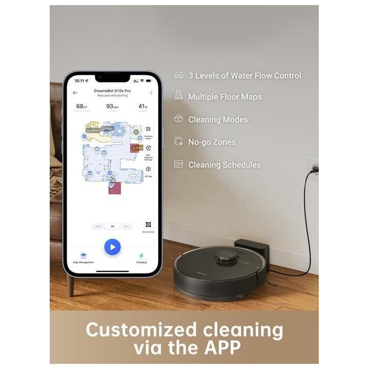 Dreame D10s Pro Robot Aspirateur et Serpillere avec Action IA - Naviga