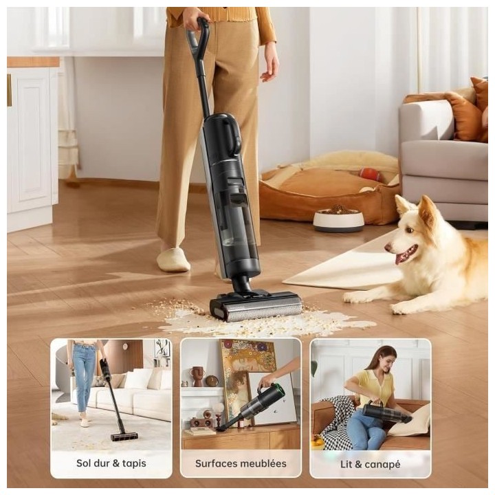 Aspirateur balai Dreame H12 DUAL Nettoyeur eau et poussiere avec des a