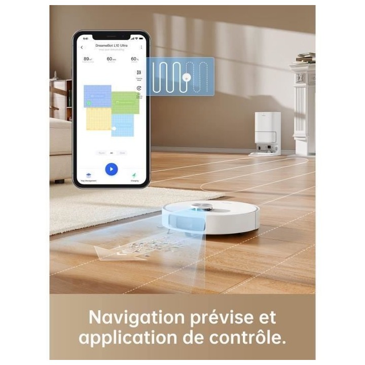 Dreame L10 Ultra Robot Aspirateur Laveur avec Station de Vidage, Netto