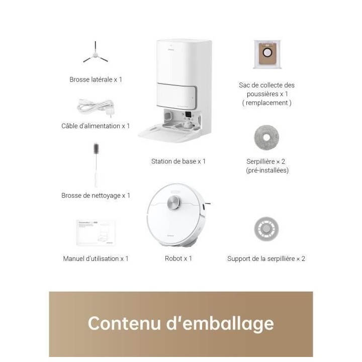 Dreame L10 Ultra Robot Aspirateur Laveur avec Station de Vidage, Netto