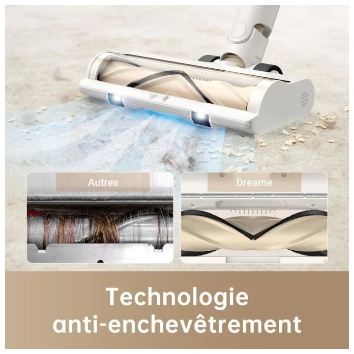 NEW DREAME R10 - Aspirateur Balai sans Fil - Puissance 120AW, Autonomi