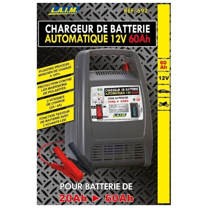 Chargeur Batterie 12V 60AH Automatique (6A)