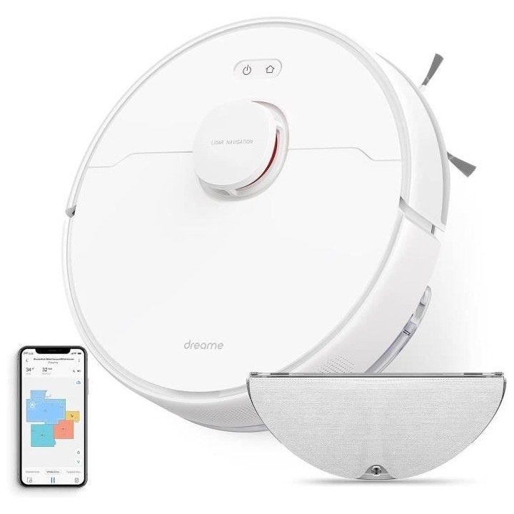 DREAME D9Max White - Aspirateur Robot Laveur 2 en 1 - Navigation LDS I