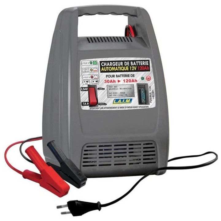 CHARGEUR BATTERIE 12V 120AH AUTOMATIQUE (10A)