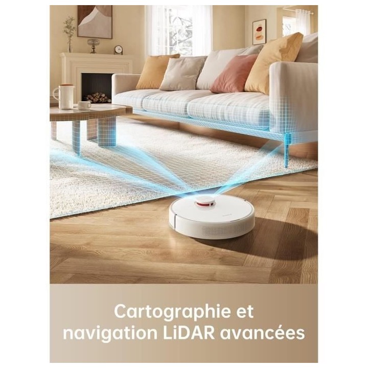 DREAME D9Max White - Aspirateur Robot Laveur 2 en 1 - Navigation LDS I