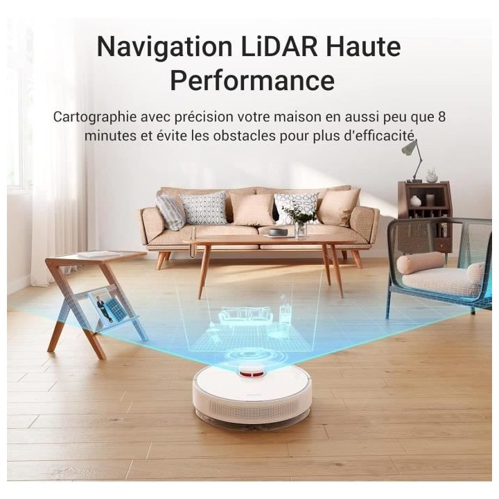 Dreame D10 Plus - Robot Aspirateur Laveur avec Vidange Automatique Pou
