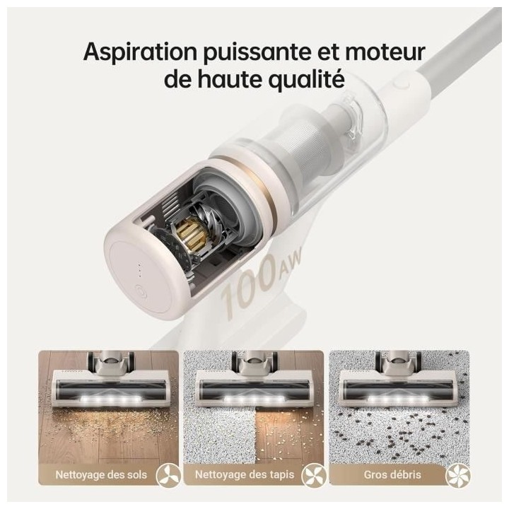 Dreame U10 - Aspirateur Balai sans fil - 100 AW aspiration - 40 min au