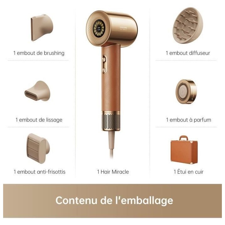 Seche-cheveux a grande vitesse - DREAME - HAIR MIRACLE - Faible bruit