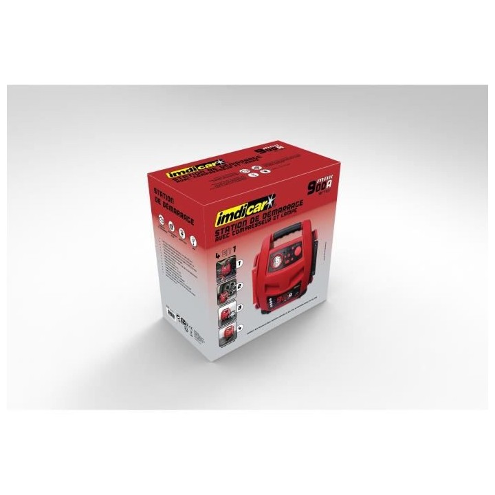 Station de démarrage 12V avec Compresseur 900A et Lampe