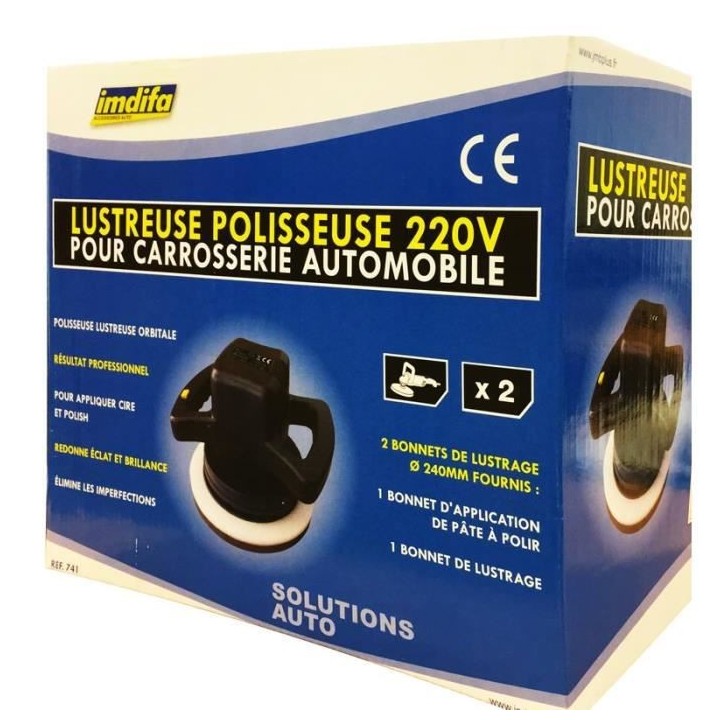 IMDIFA Lustreuse Polisseuse 741 220V Noir avec 2 Bonnets