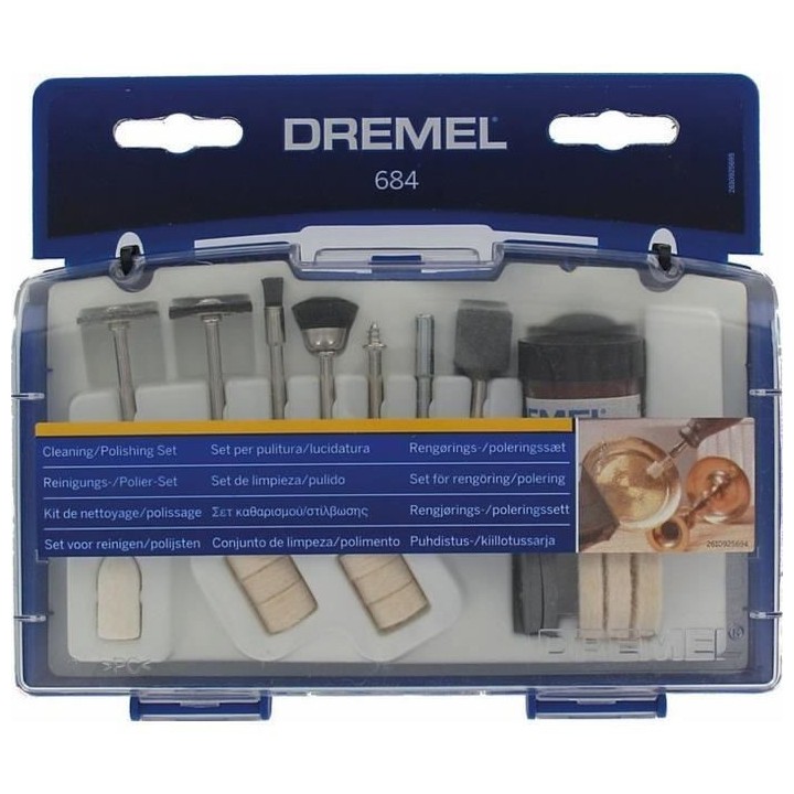 Coffret 20 accessoires DREMEL 684 (Coffret de nettoyage et polissage p