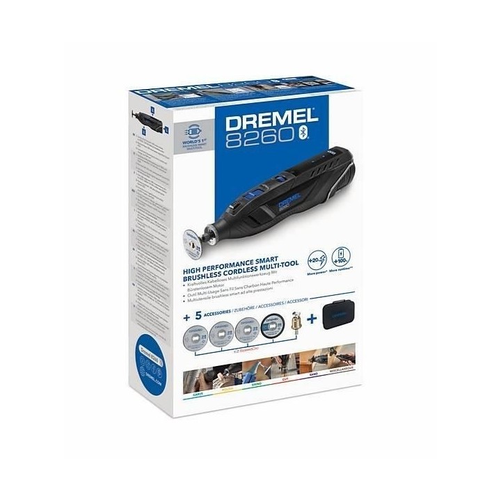 Outil multifonctions sans fil Dremel 8260 connecté - 5 accessoires in