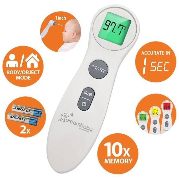 Thermometre frontal numérique - DREAMBABY - Infrarouge sans contact -