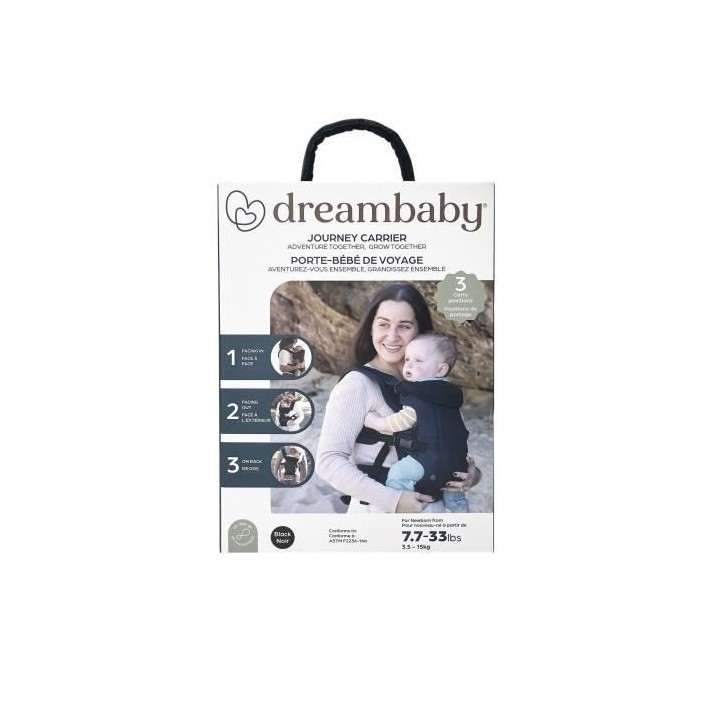 Porte-bébé ajustable 3-1 - DREAMBABY - JOURNEY - Confortable et poly