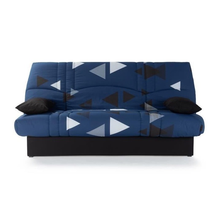 Banquette clic clac 3 places - tissu Bikini bleu - Style contemporain