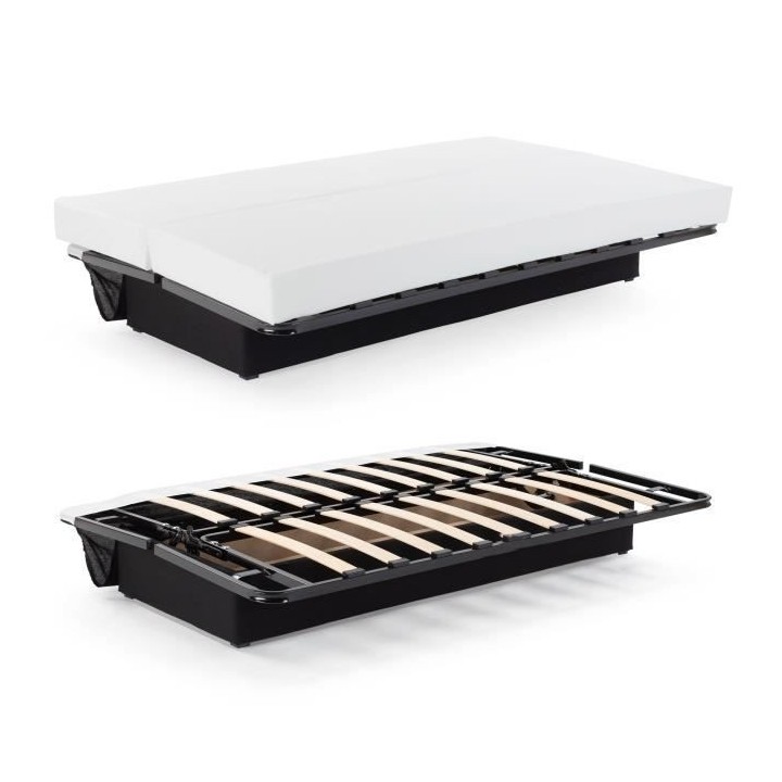 Banquette clic clac 3 places - tissu Bikini bleu - Style contemporain