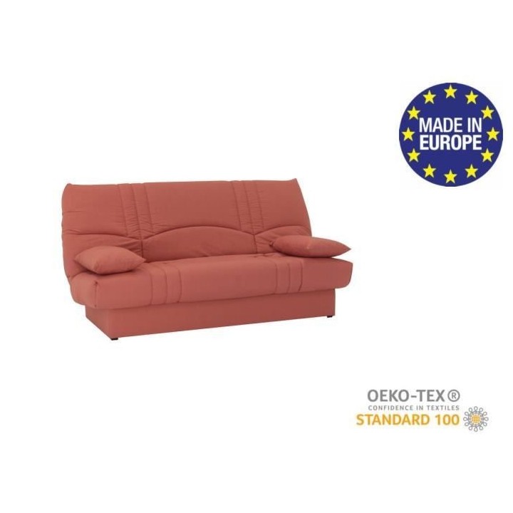 Banquette clic clac 3 places - tissu Terracotta - Style contemporain -