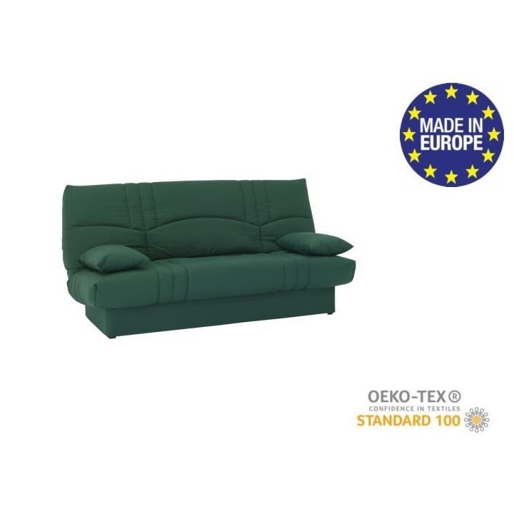 Banquette clic clac 3 places - tissu Vert foret - Style contemporain -