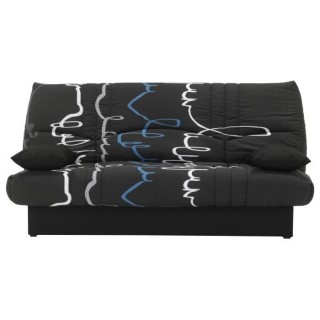 Banquette clic clac 3 places - Motif graffiti bleu - Style Contemporai