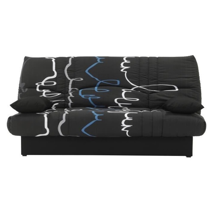 Banquette clic clac 3 places - Motif graffiti bleu - Style Contemporai