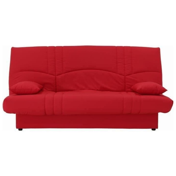 Banquette clic clac 3 places - Tissu rouge - Style Contemporain - L 19