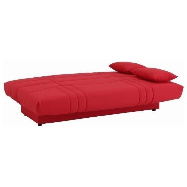 Banquette clic clac 3 places - Tissu rouge - Style Contemporain - L 19