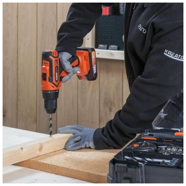 Perceuse-Visseuse sans Fil 20V avec 2 batteries 20V, 1 chargeur et mal