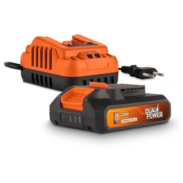 Batterie et Chargeur - Dual Power - POWDP90620 - Batterie 2,0Ah de 20V